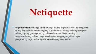 Netiquette: Tamang pag.